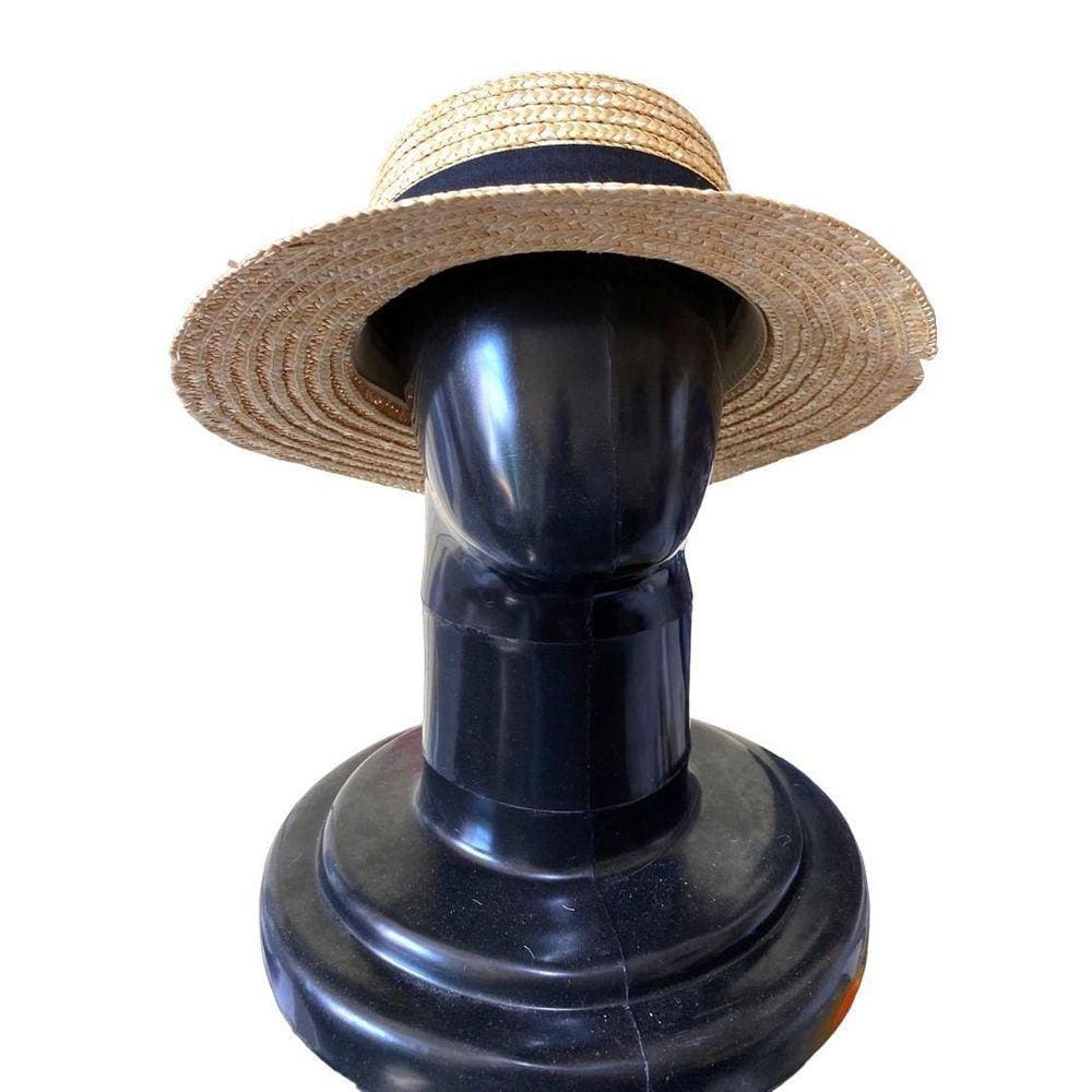 Chapéu Feminino Paris Palha Luxo Aba Media Com Faixa Preta