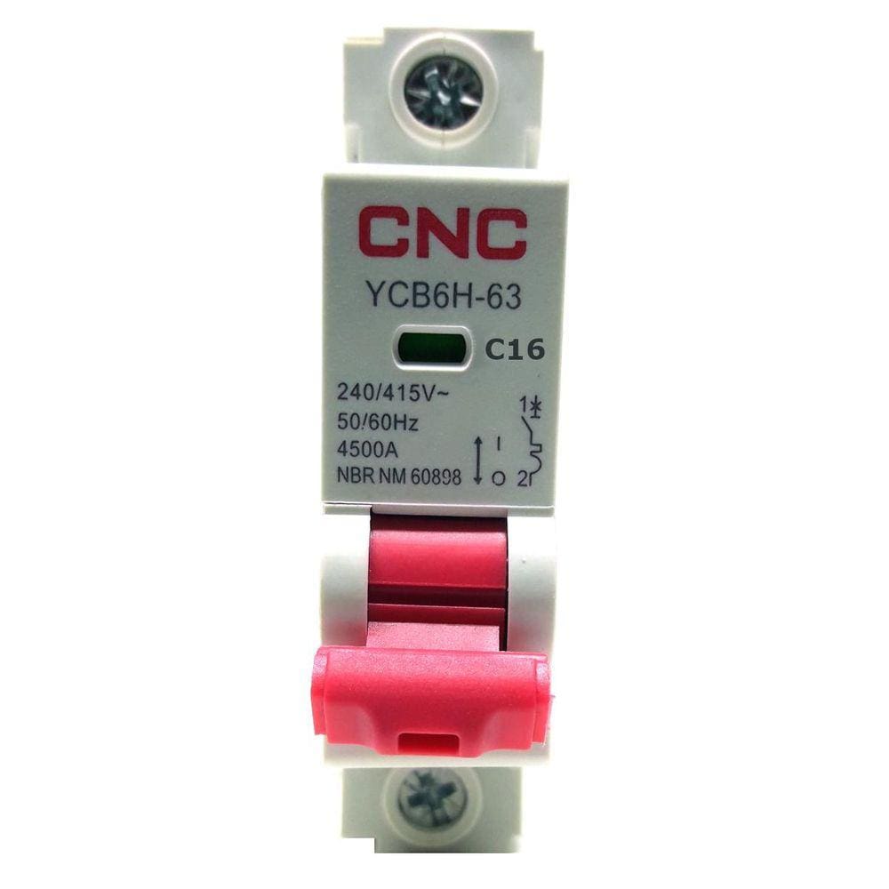 Disjuntor YCB6H-63 Unipolar Curva C 16A CNC - 230/400V