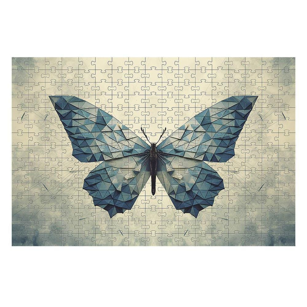 Quebra-cabeça Cognitivo Borboleta Azul 300 peças MDF