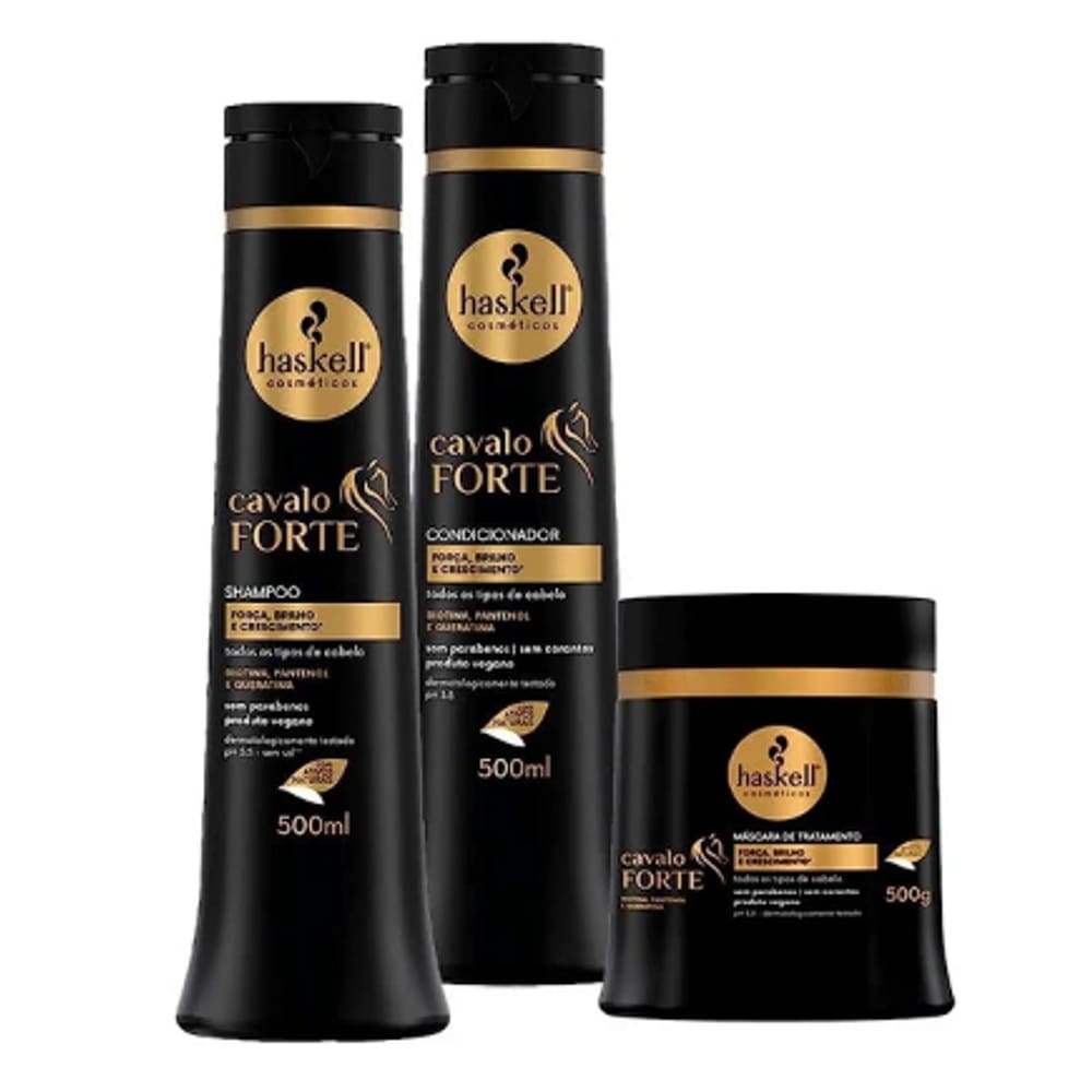Kit Haskell Cavalo Forte , Shampoo+Cond+Masc 500Ml