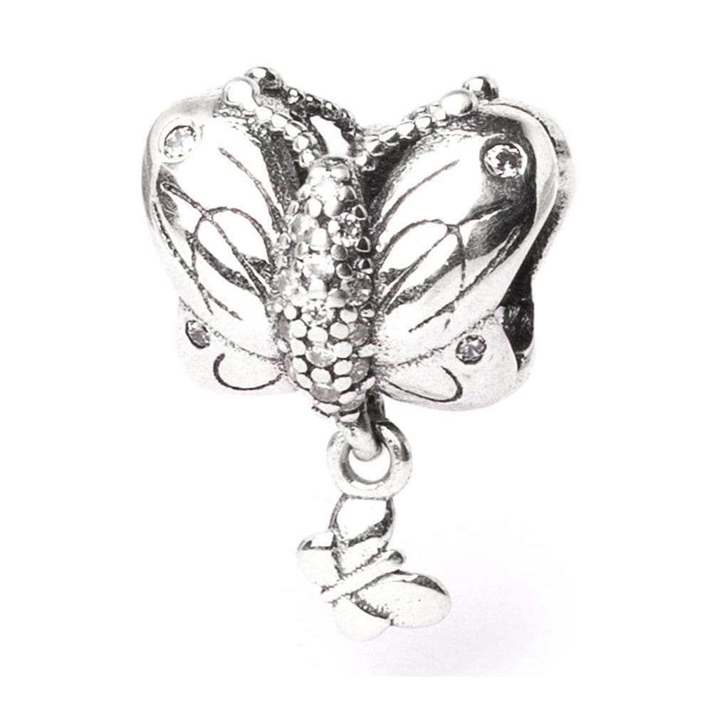 Berloque Charm Separador Borboleta Em Prata 925