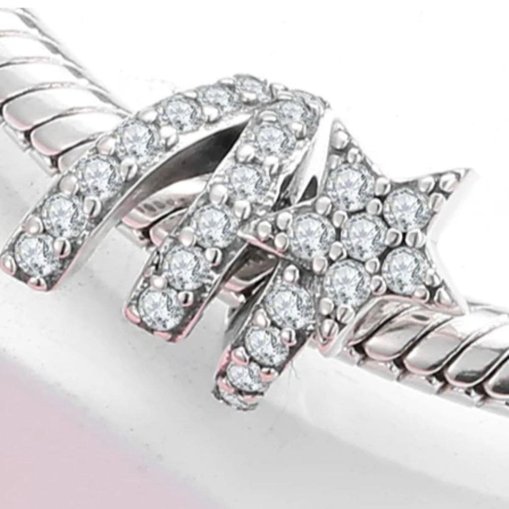 Berloque Charm Separador Estrela Cometa Em Prata 925