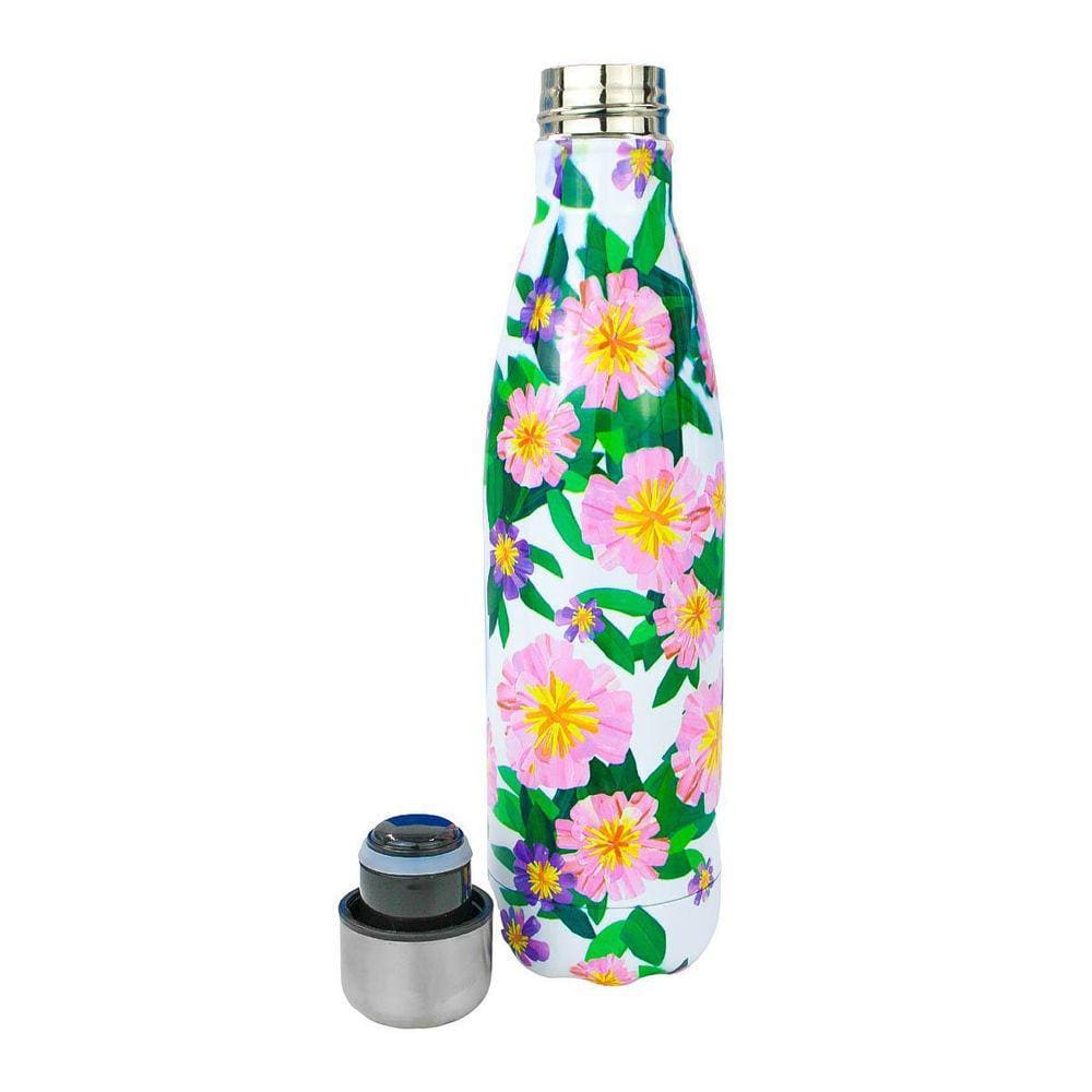 Garrafa Térmica Aço Inox Com Estampa 500Ml Flores Verão