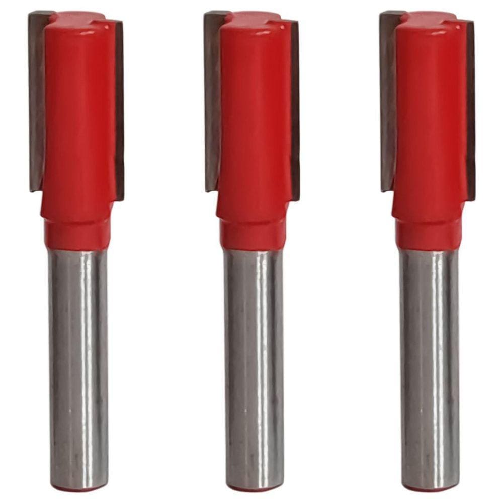 Kit 3 Fresa Reta Paralela 10Mm Haste 6Mm Metal Duro Tupia