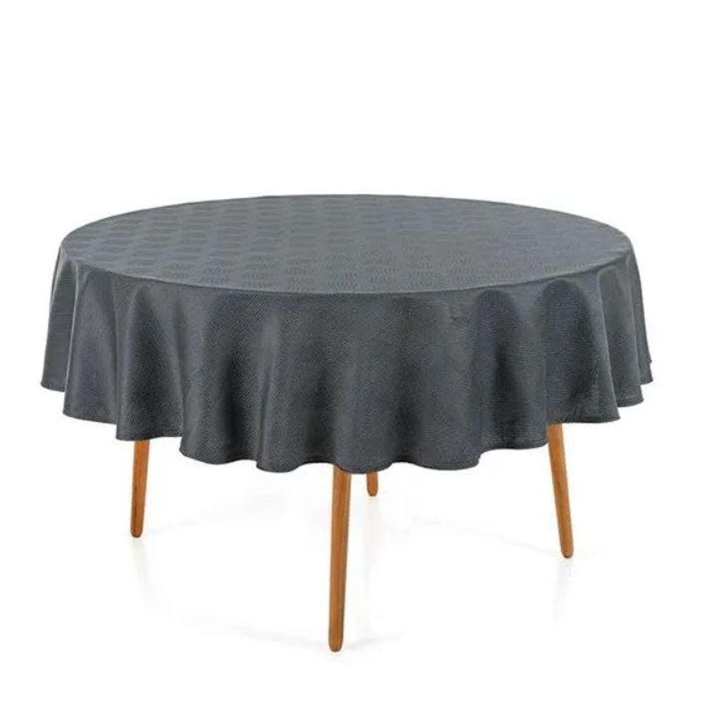 Toalha de Mesa Redonda 6 Lugares Zattar Cinza - Karsten
