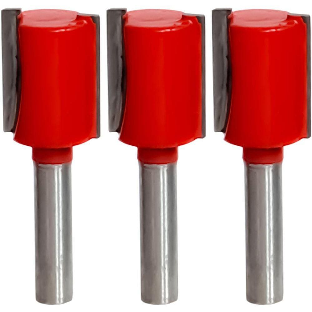 Kit 3 Fresa Reta Paralela 16Mm Haste 6Mm Metal Duro Tupia