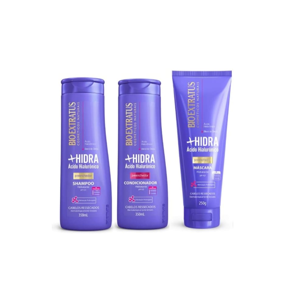 Kit Bio Extratus +Hidra Shampoo 350ml + Condicionador 350ml + Máscara 250g