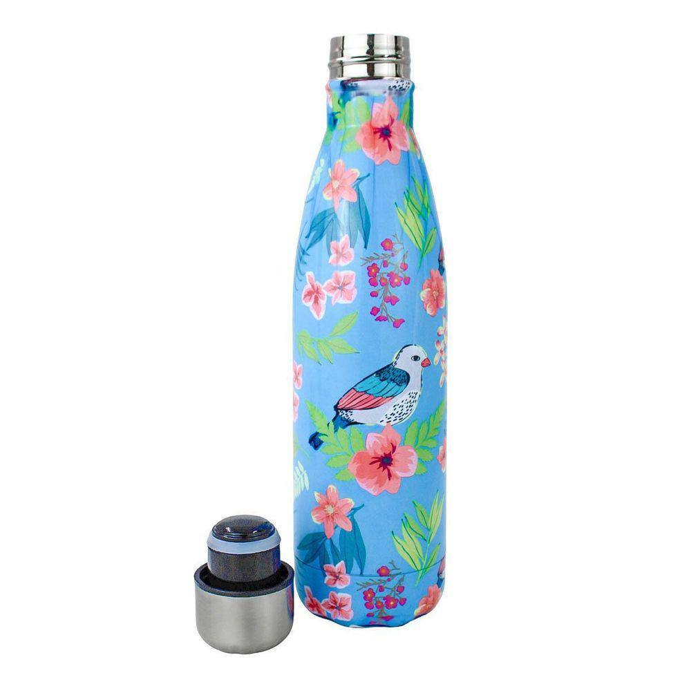 Garrafa Térmica Aço Inox Com Estampa 500Ml Pássaros Verão