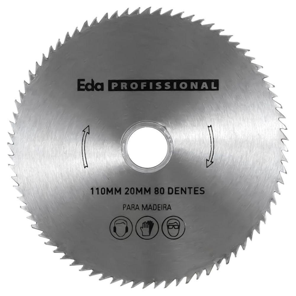 Disco de Serra 110mm 80 Dentes Eda Profissional para Madeira
