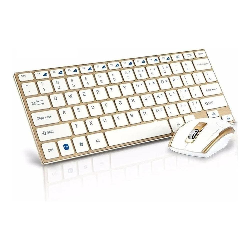 Teclado e Mouse Wireless Xtrad HK-3910 Dourado