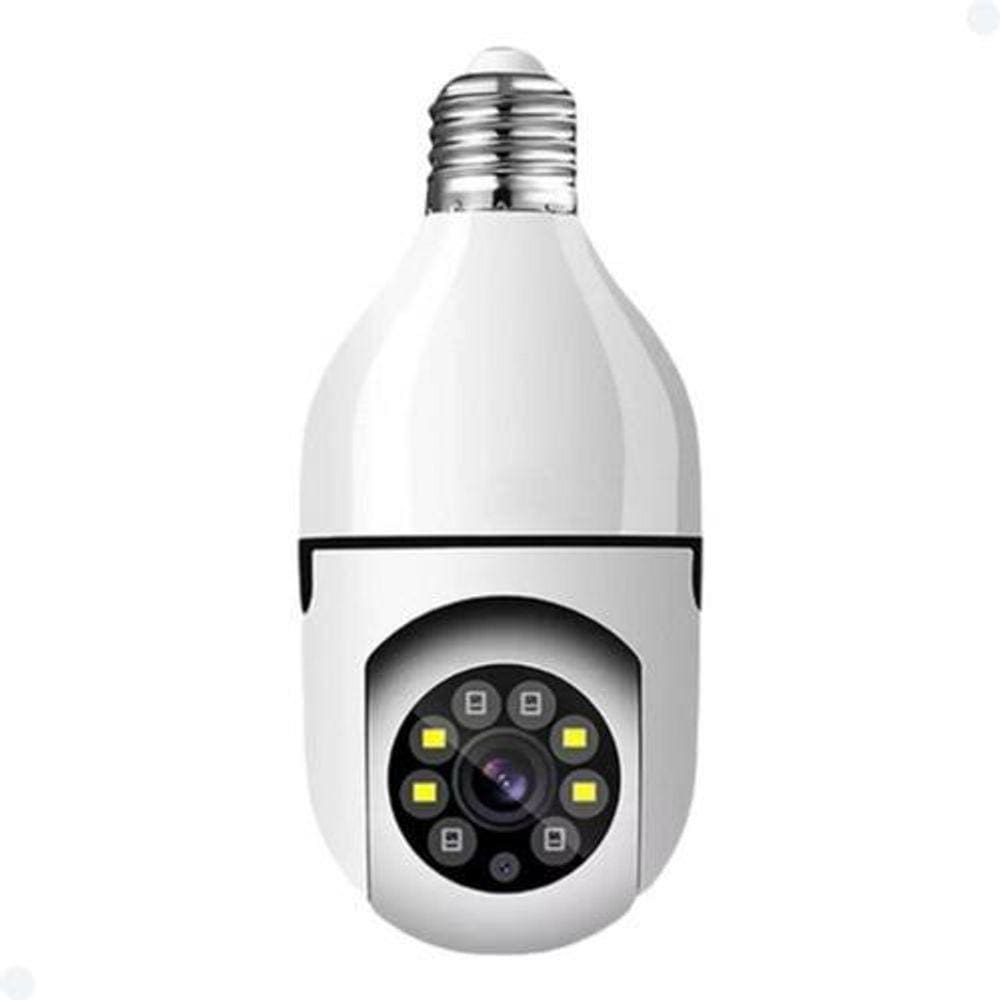 Câmera Lâmpada IP 1080P Giratória Zoom WiFi Visão Noturna