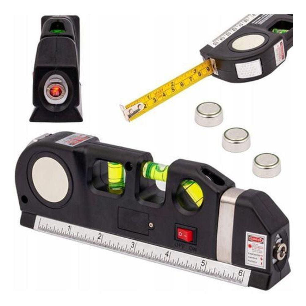 Nível A Laser 3 Linhas E Trena Régua Nivelador Profissional3
