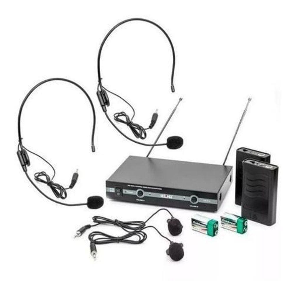 Microfone Vhf s/ Fio Headset Lapela Lelong LE-910 Preto