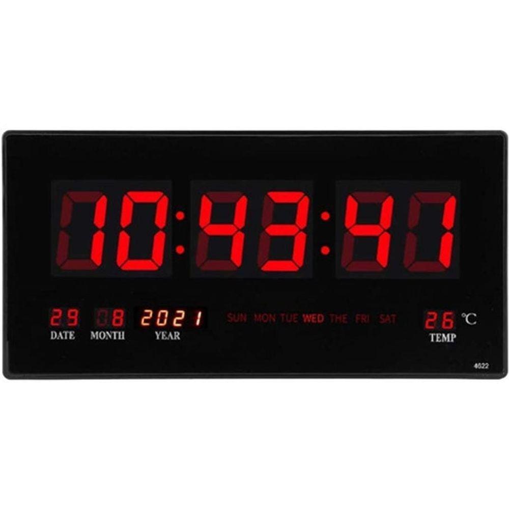 Relógio D Parede Led Digital Grande Dia Mes Ano Temperatura