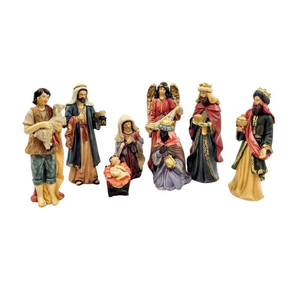 Presépio Em Resina Color Natal 8pc - Cena Mágica
