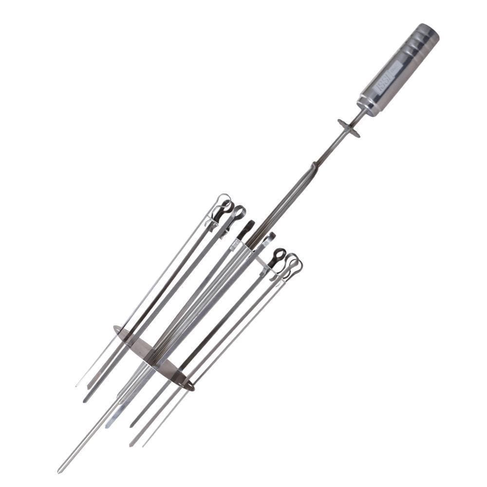 Espeto Giratório Carrossel Com 8 Espetinho Em Inox Issi Gril
