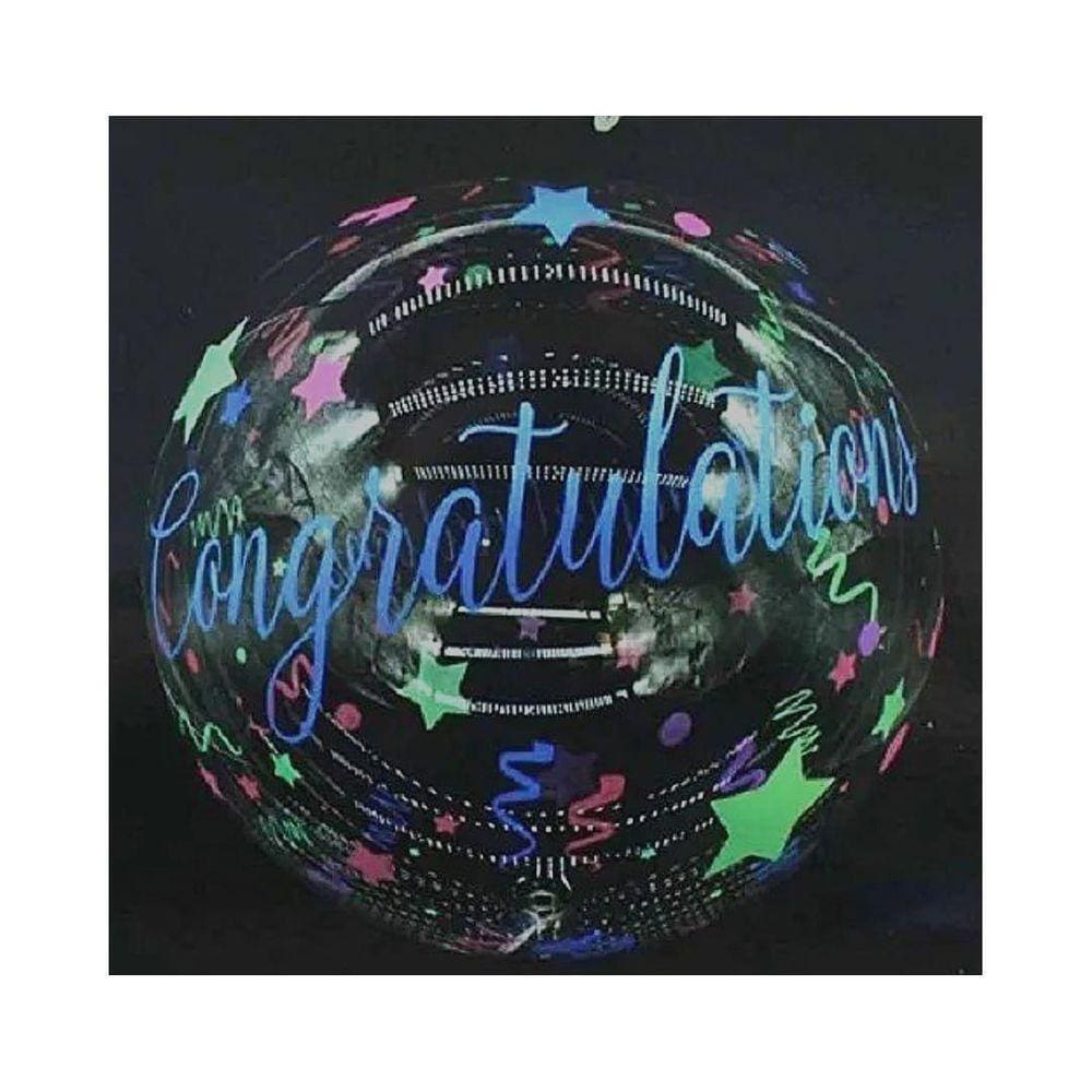 Balão Bubble 20 Polegadas 50Cm Customizado Congratulation