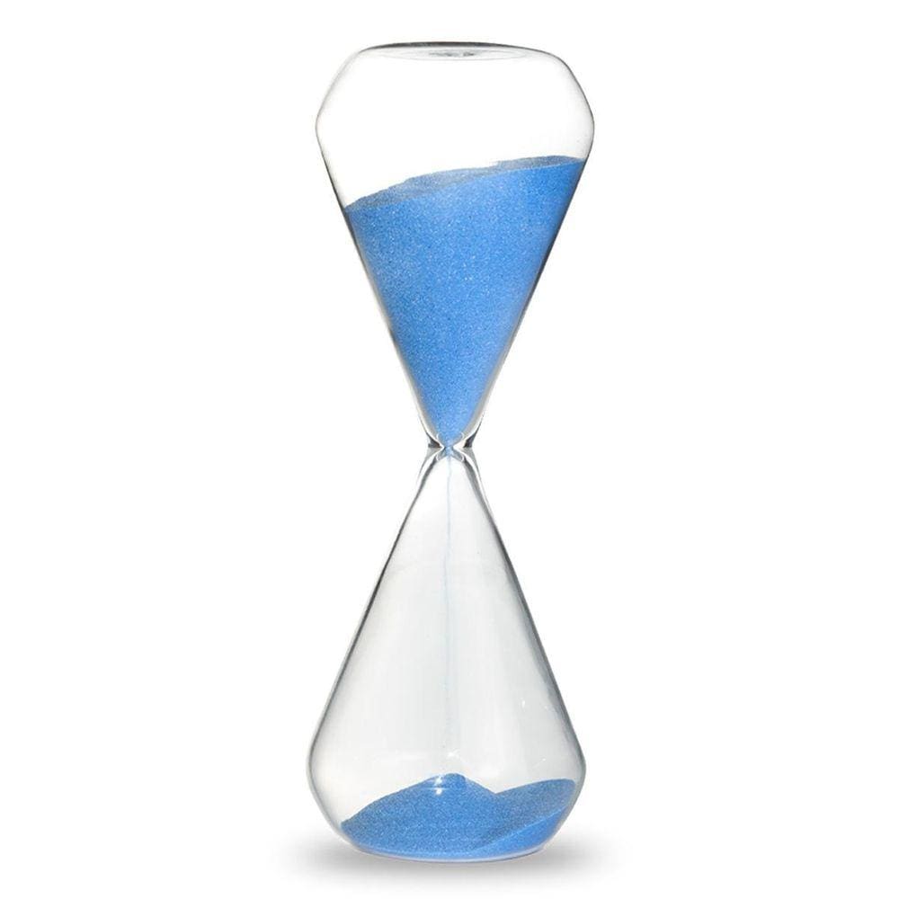 Ampulheta Areia Azul Média Decorativa Tempo 17X5Cm