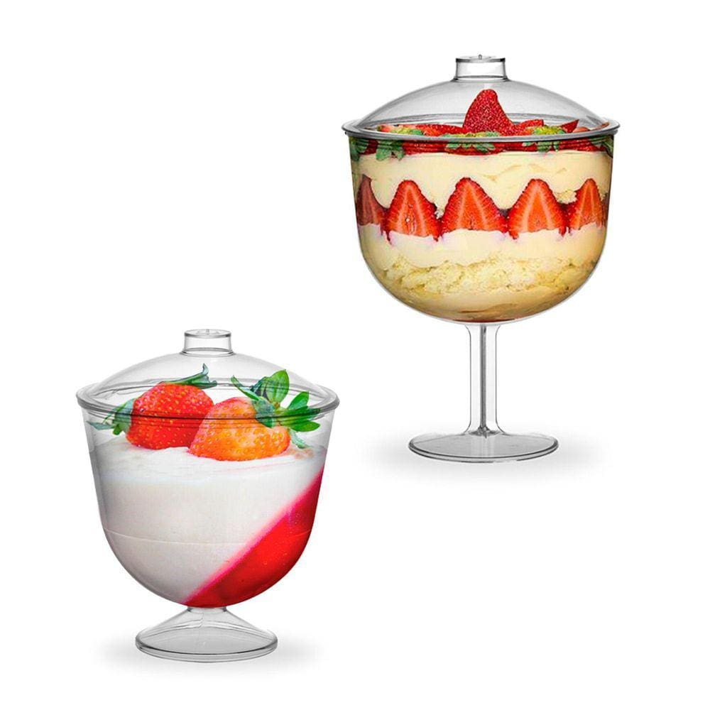 1 Taça Tropical 1,3 Com Tampa + 1 Taça Com Tampa 1500Ml