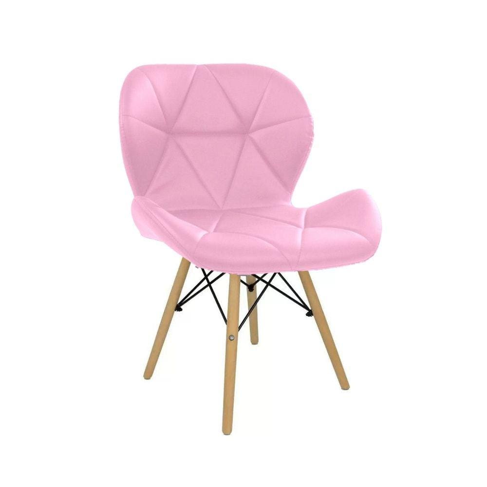 Cadeira Estofada Eiffel Slim Wood Pés de Madeira