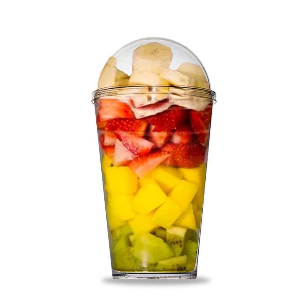 Copo Tampa Bolha 400Ml Servir Salada Doces 15,5X8Cm