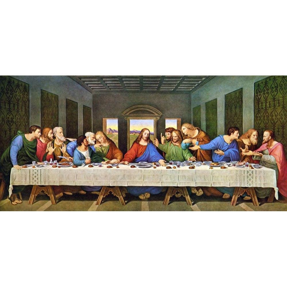 Quadro Canvas Religioso Santa Ceia Leonardo Da Vinci 80X40Cm