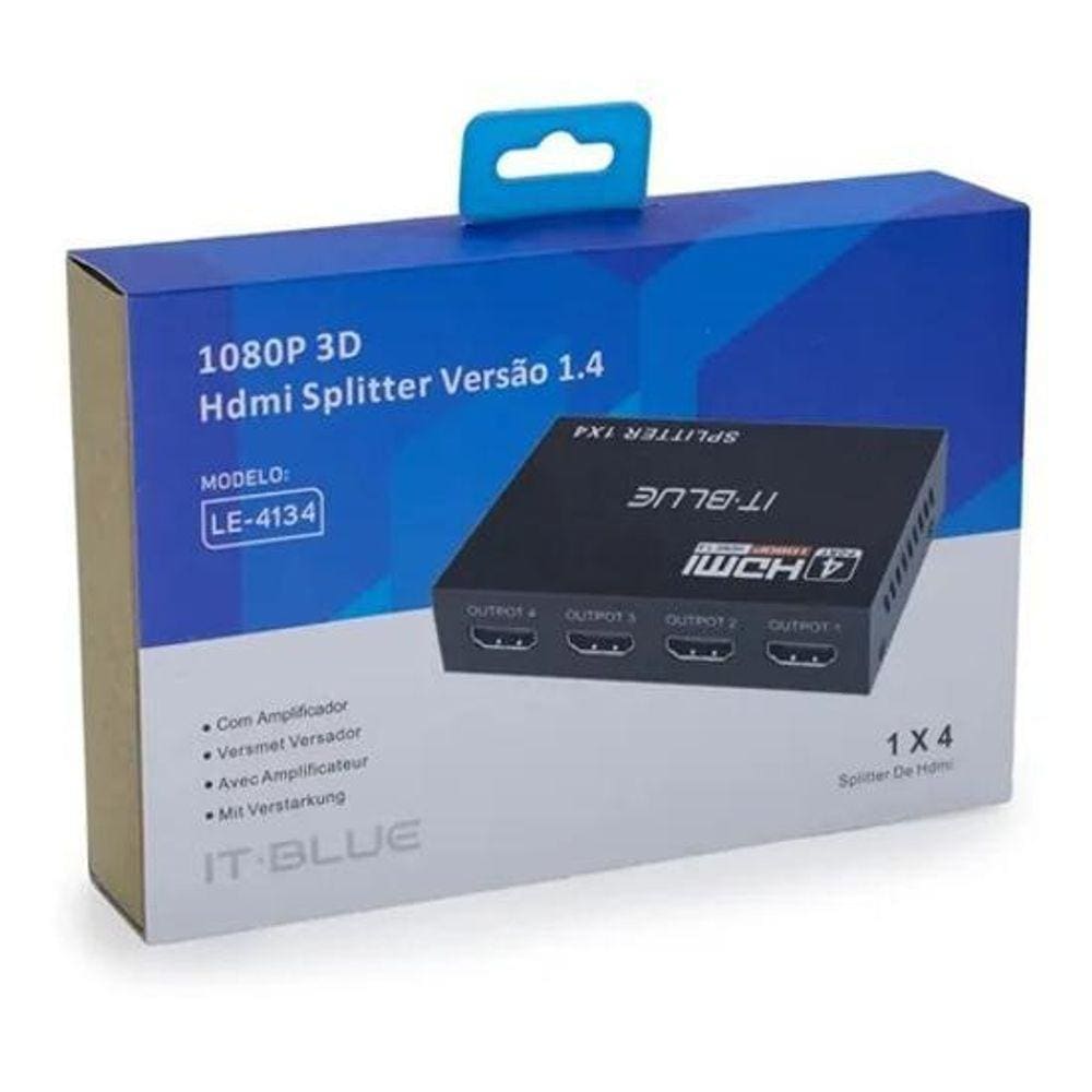 Splitter Hdmi It-Blue 4 Portas Le-4134 1080P 1.4 1X4