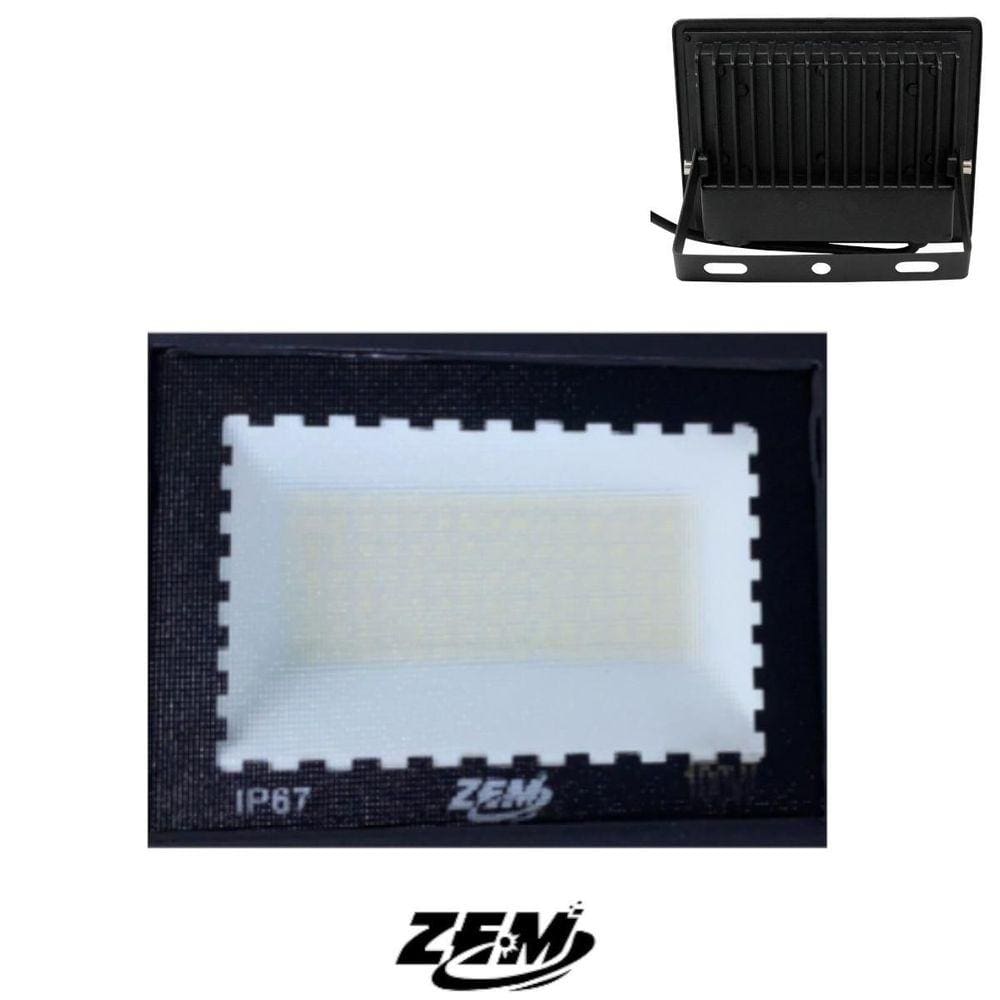 Refletor Holofote Led 50W Luz Branca 6500K Ip65 Zem Bivolt