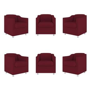 Kit 6 Poltronas Decorativas Reforçada Consultório Sala Suede