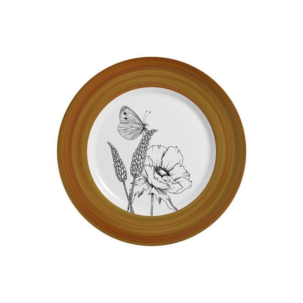 Prato de Sobremesa Cerâmica Branca 21cm - Alleanza