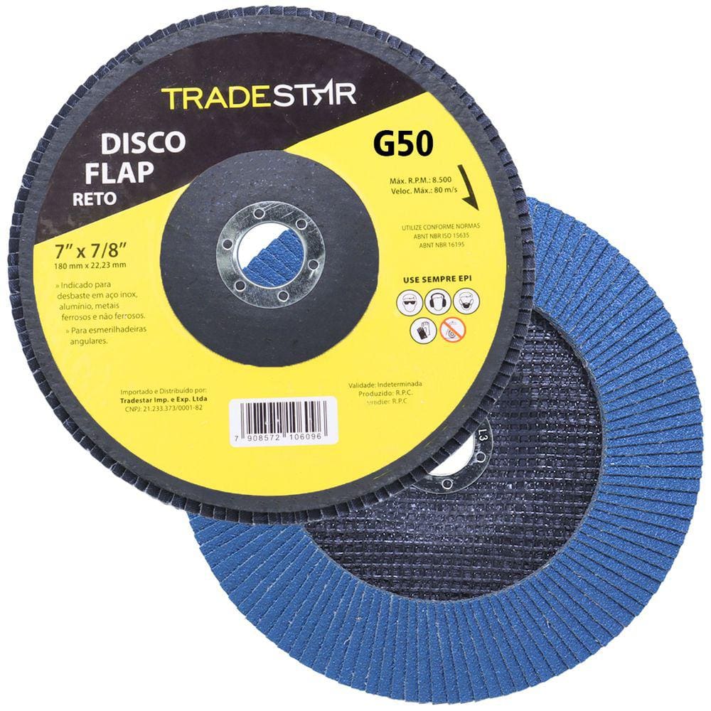Disco de Lixa Flap 7\" Pol Grão 50 P/ Lixadeira 01 UN Reto