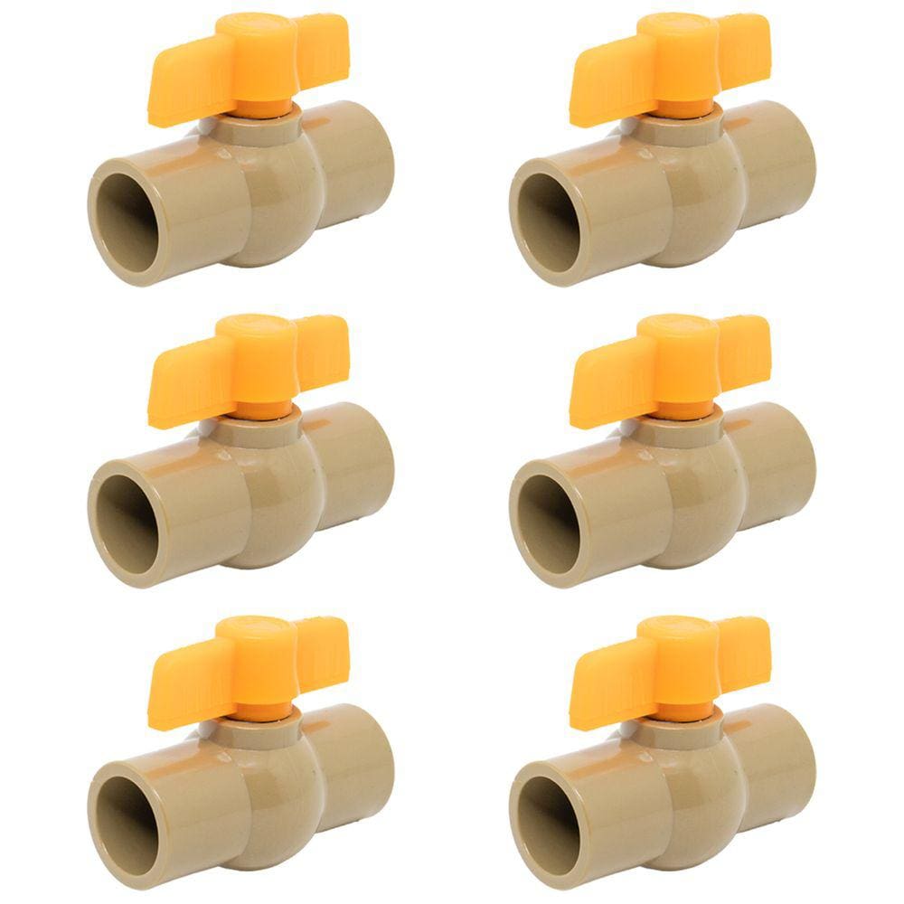 Kit 06 Registro Pvc Soldavel 1/2 50Mm