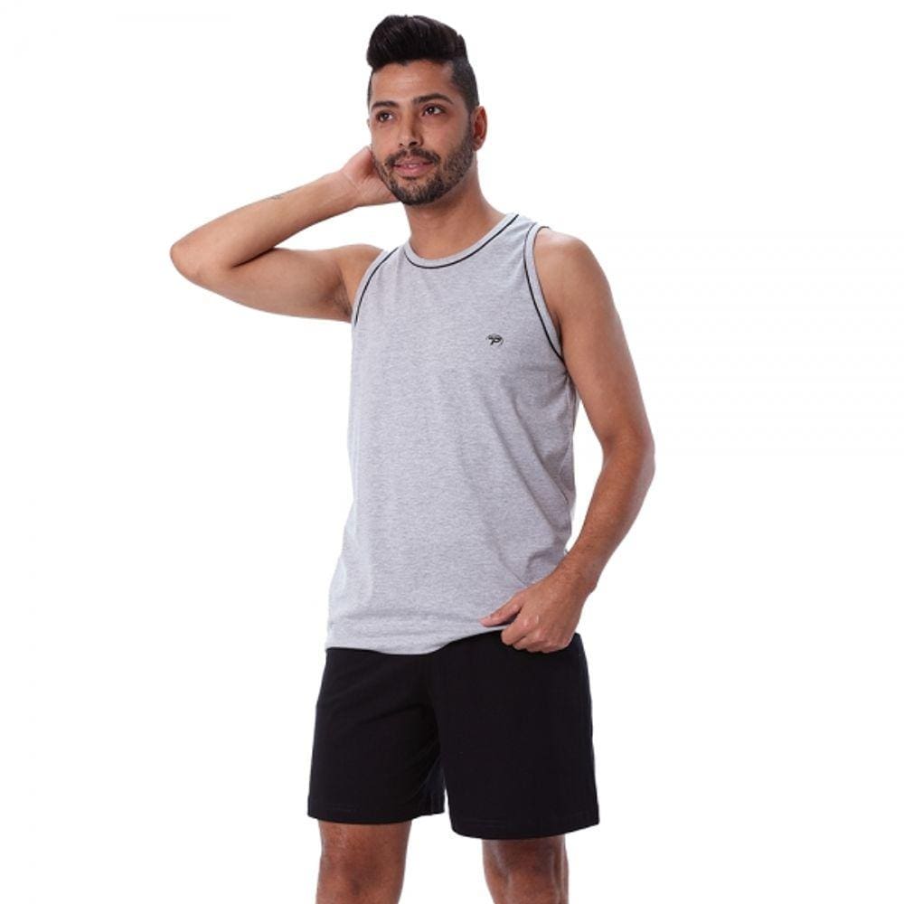 Pijama Masculino Regata Malha de Algodão Puff