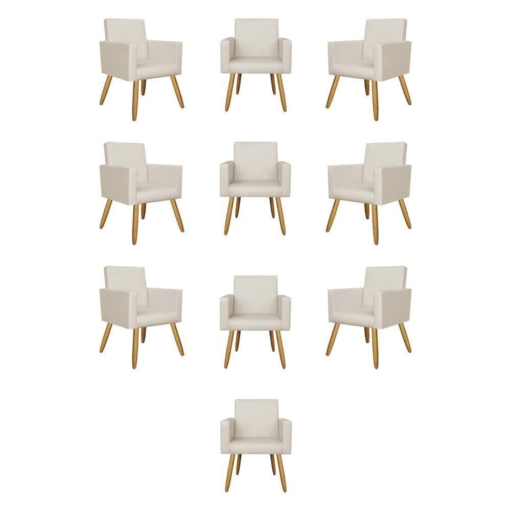 Kit 10 Poltronas Decorativa Cadeira Escritório