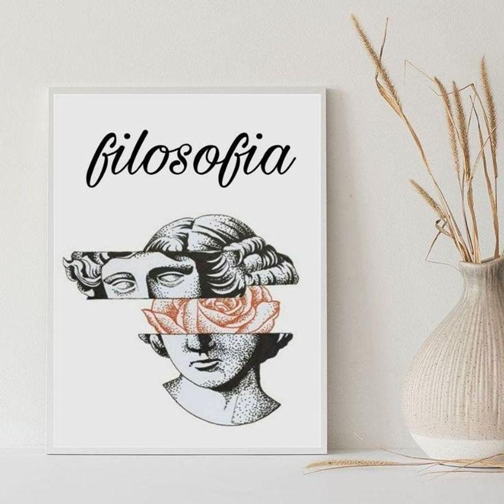 Quadro Decorativo Filosofia 33X24Cm - Com Vidro