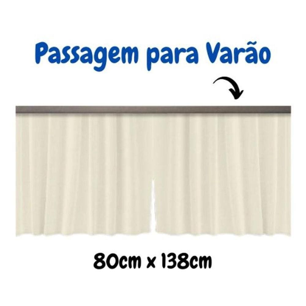 Cortina Para Pia De Cozinha E Tanque Bege 80X138Cm