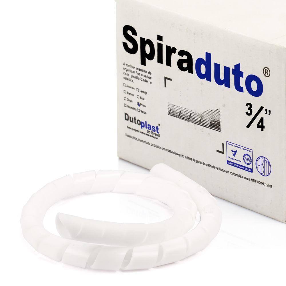 Organizador Fios E Cabos Spiraduto 3/4 Branco - 1 Mt