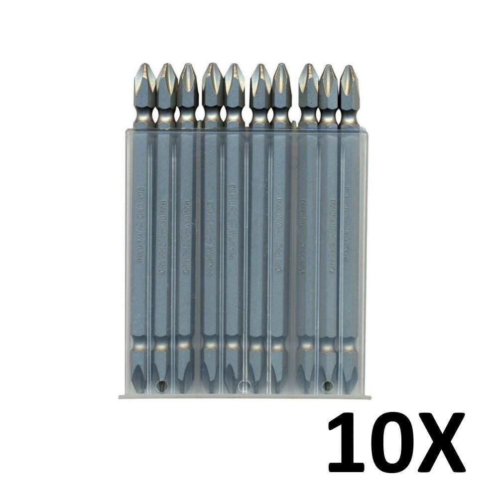 Kit 10 Pontas Bits Philips Ph2 Torque Alto 110Mm Wurth