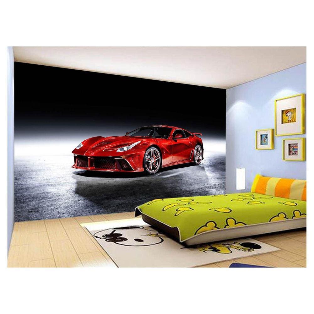 Papel De Parede Carro Ferrari Vermelha Garage 3,5M Car150