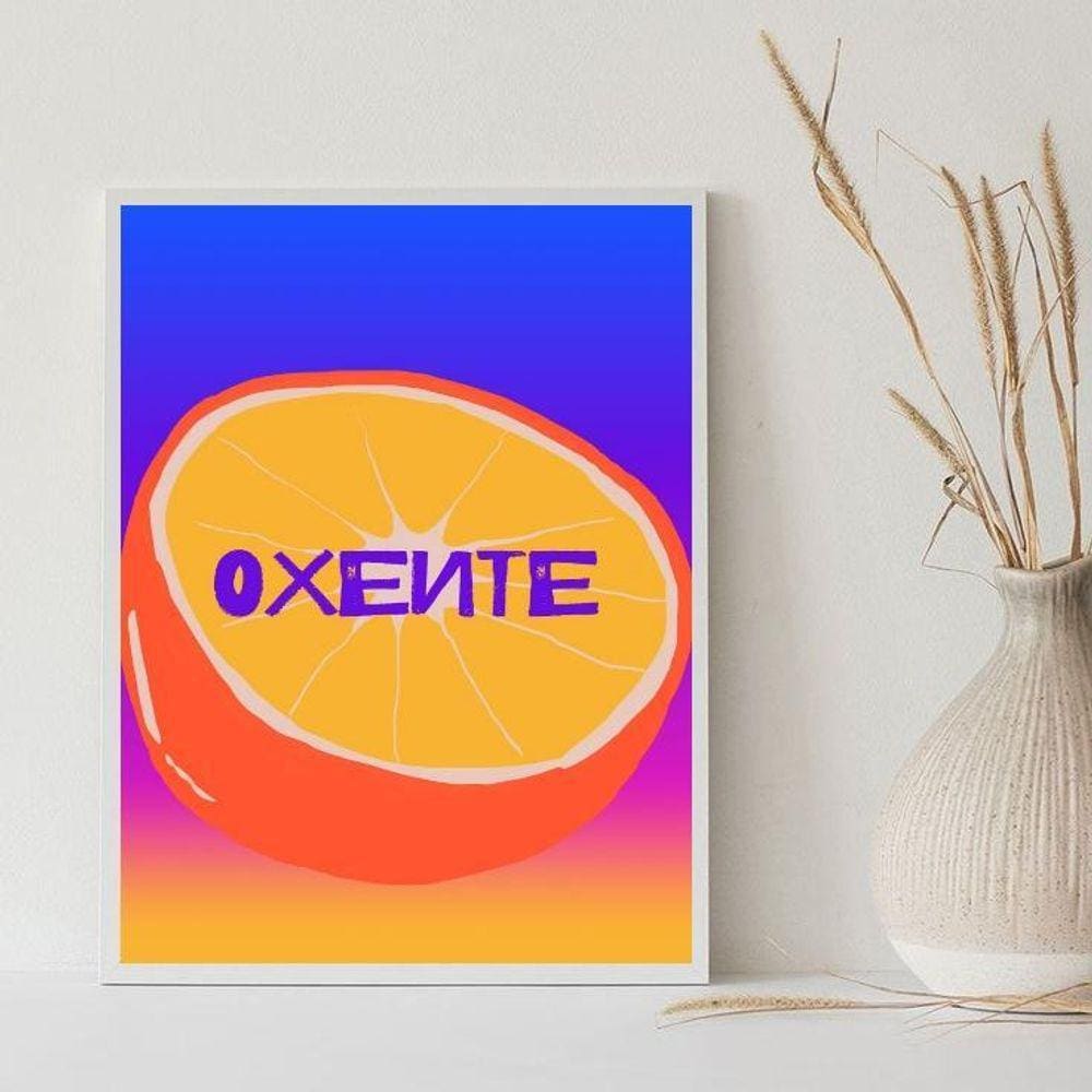 Quadro Decorativo Oxente 45X34Cm - Com Vidro