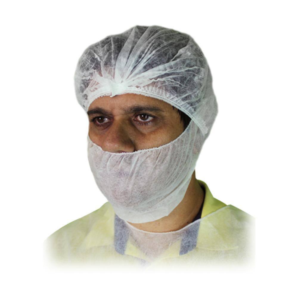 100 Toucas Tnt + 100 Protetor De Barba Descsartavel Branco