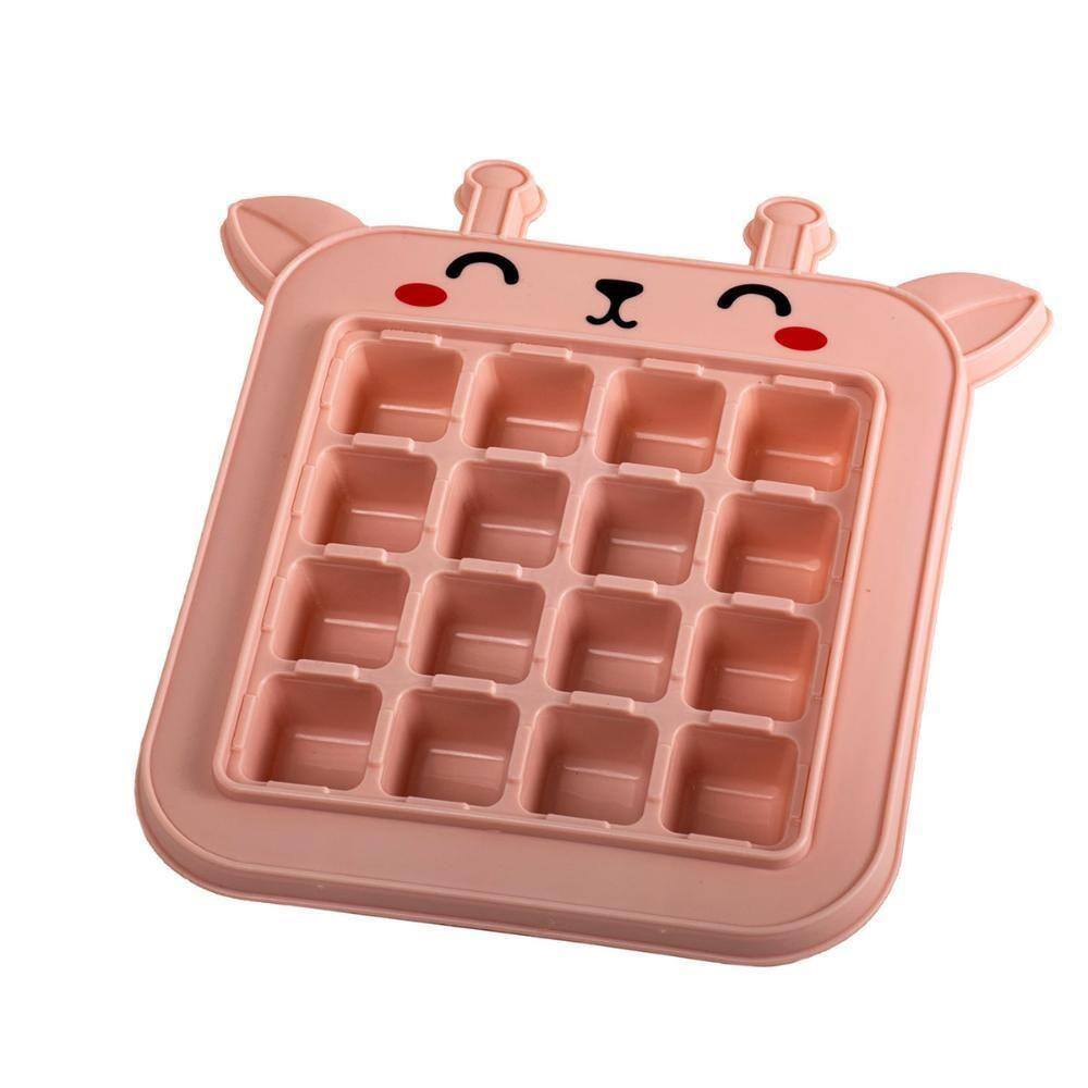 Forma De Gelo Infantil Divertida Girafa Rosa 16 Cavidades