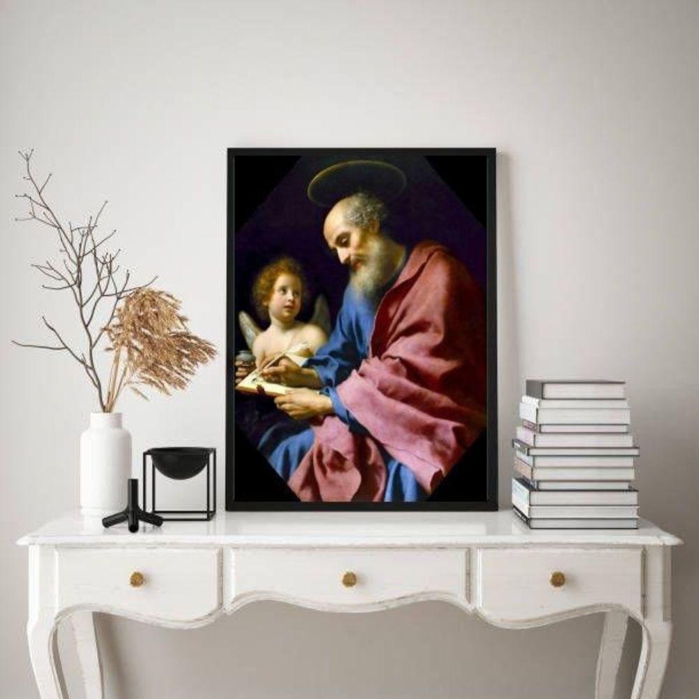 Quadro Decorativo São Mateus 24X18Cm - Com Vidro