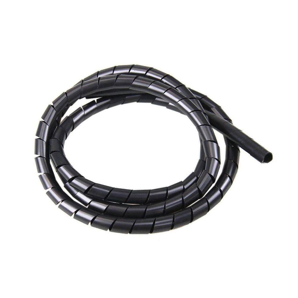 Organizador Fios Cabos 10Mm Espiral Flexível 10 Metros Preto