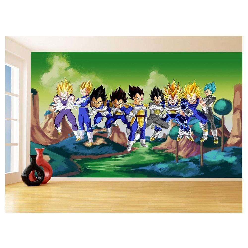 Papel De Parede Dragon Ball Goku Vegeta Anime 3,5M Dbz307