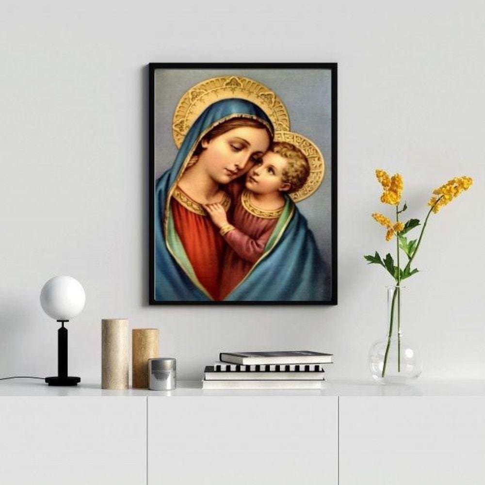 Quadro N. Sra. Bom Conselho 33x24cm - Moldura Madeira