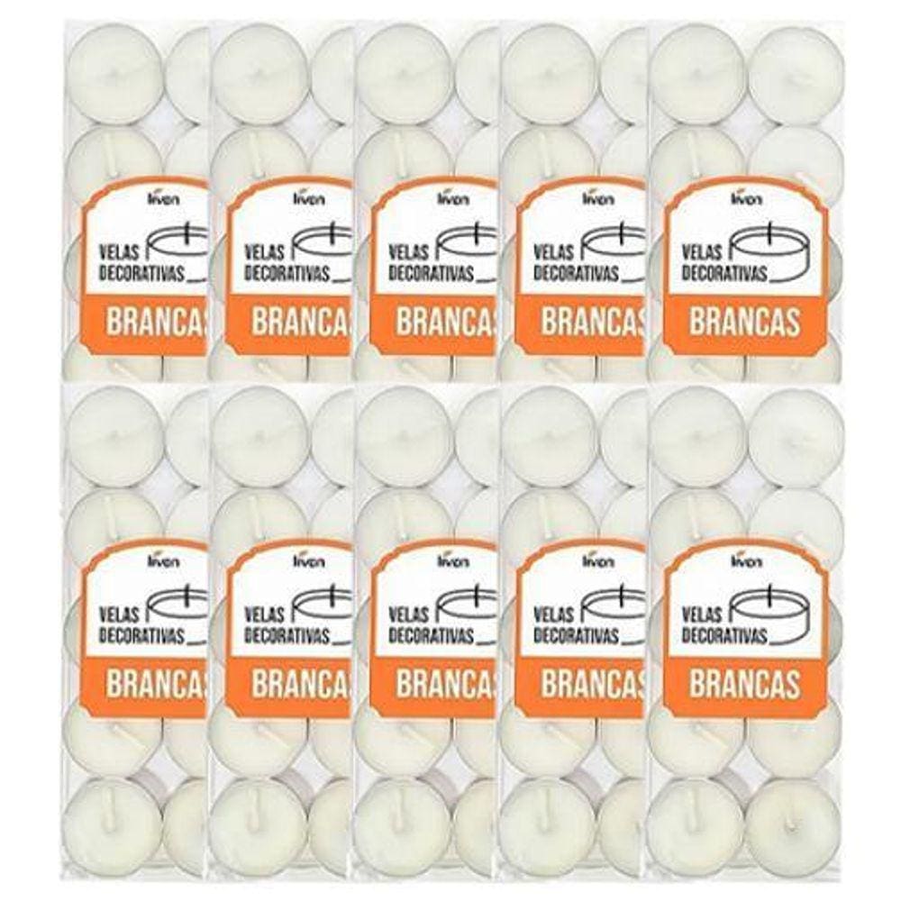 Velas Flutuantes Brancas 100 Unidades 3,5x1cm