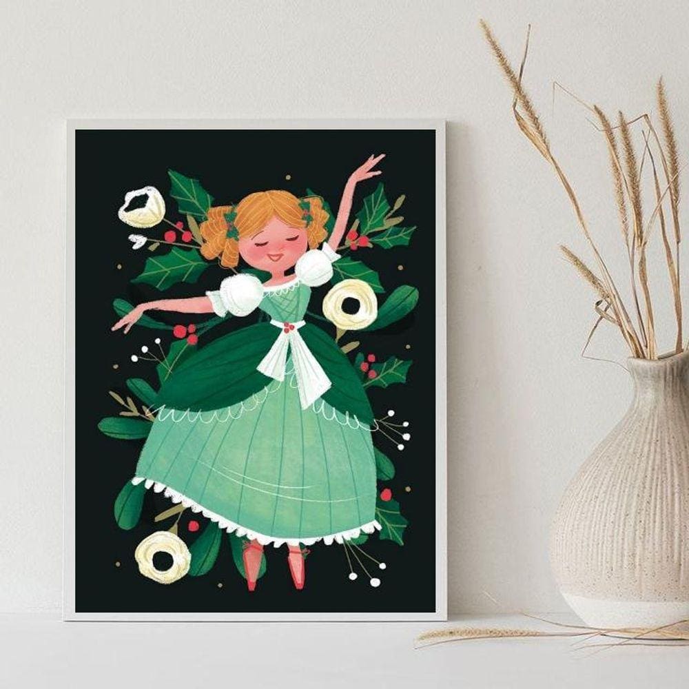 Quadro Decorativo Retrô Menina Camponesa 45X34Cm - Com Vidro