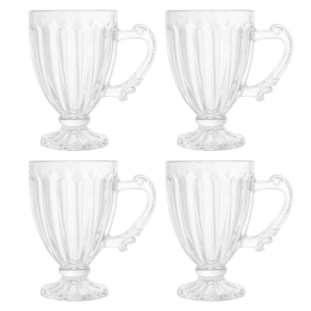 Kit 4 Xícaras De Cristal Café Chá Imperial Renaissance 100Ml