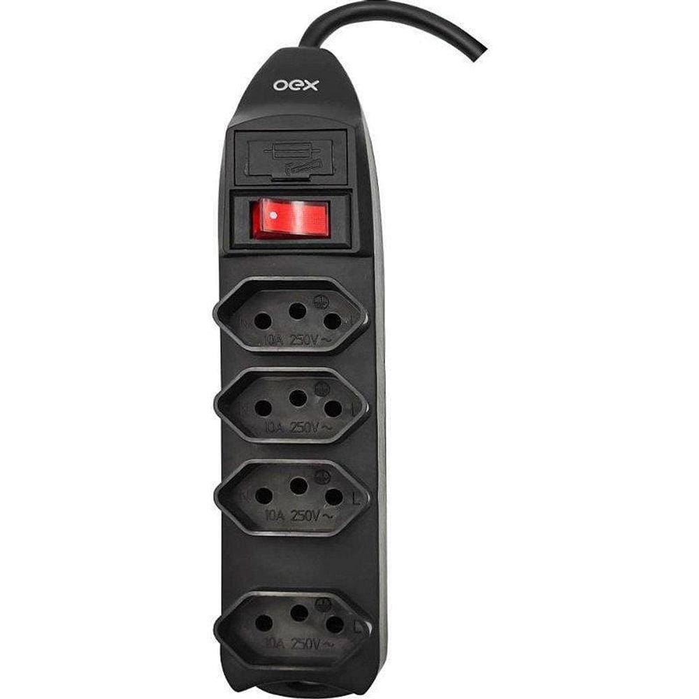 Filtro De Linha 4 Tomadas 1,5M 10A Preto